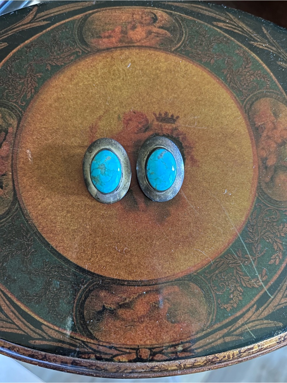 Sterling Silver, genuine Turquoise earrings